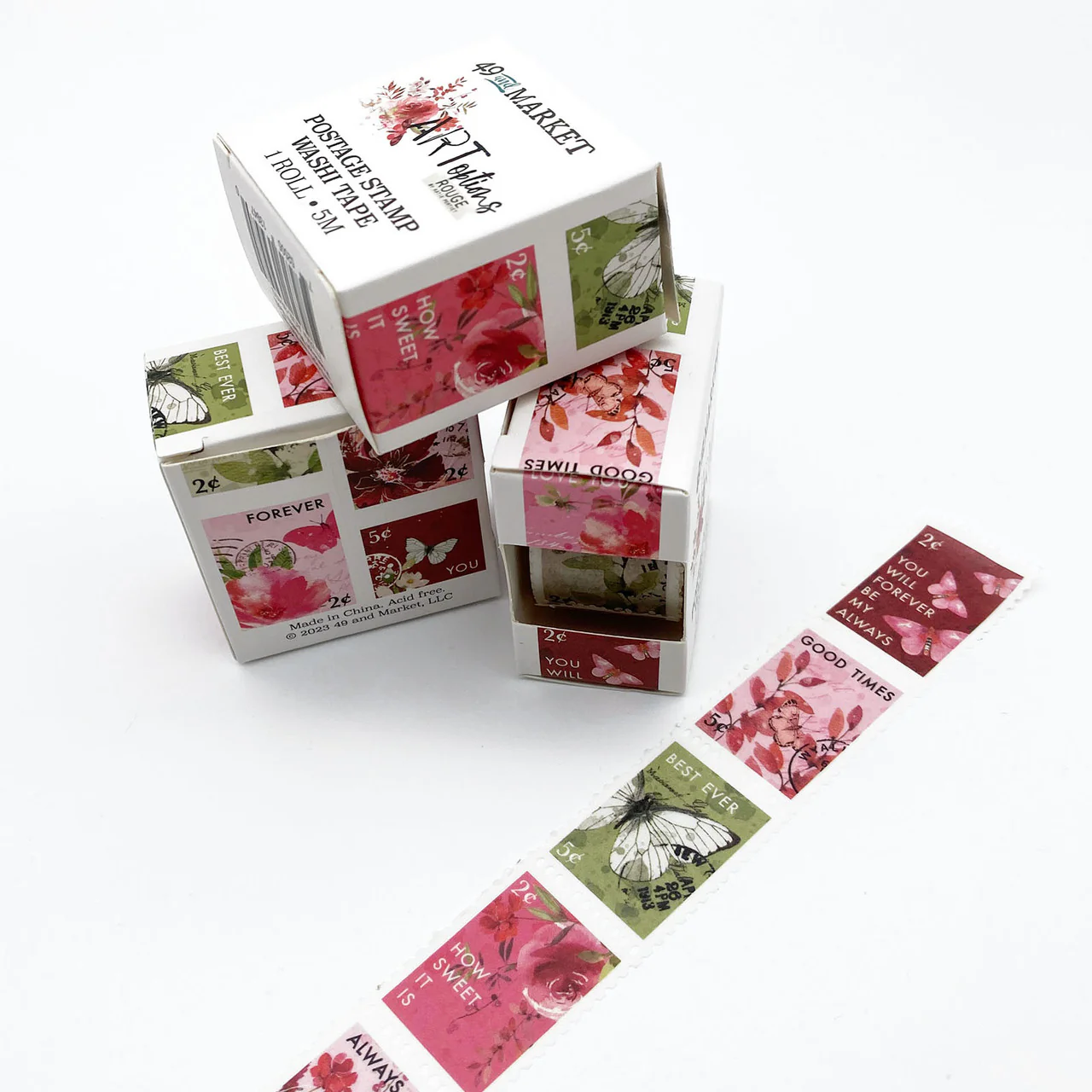 49 and Market ARToptions Rouge Postage Stamp Washi Tape - Image 3