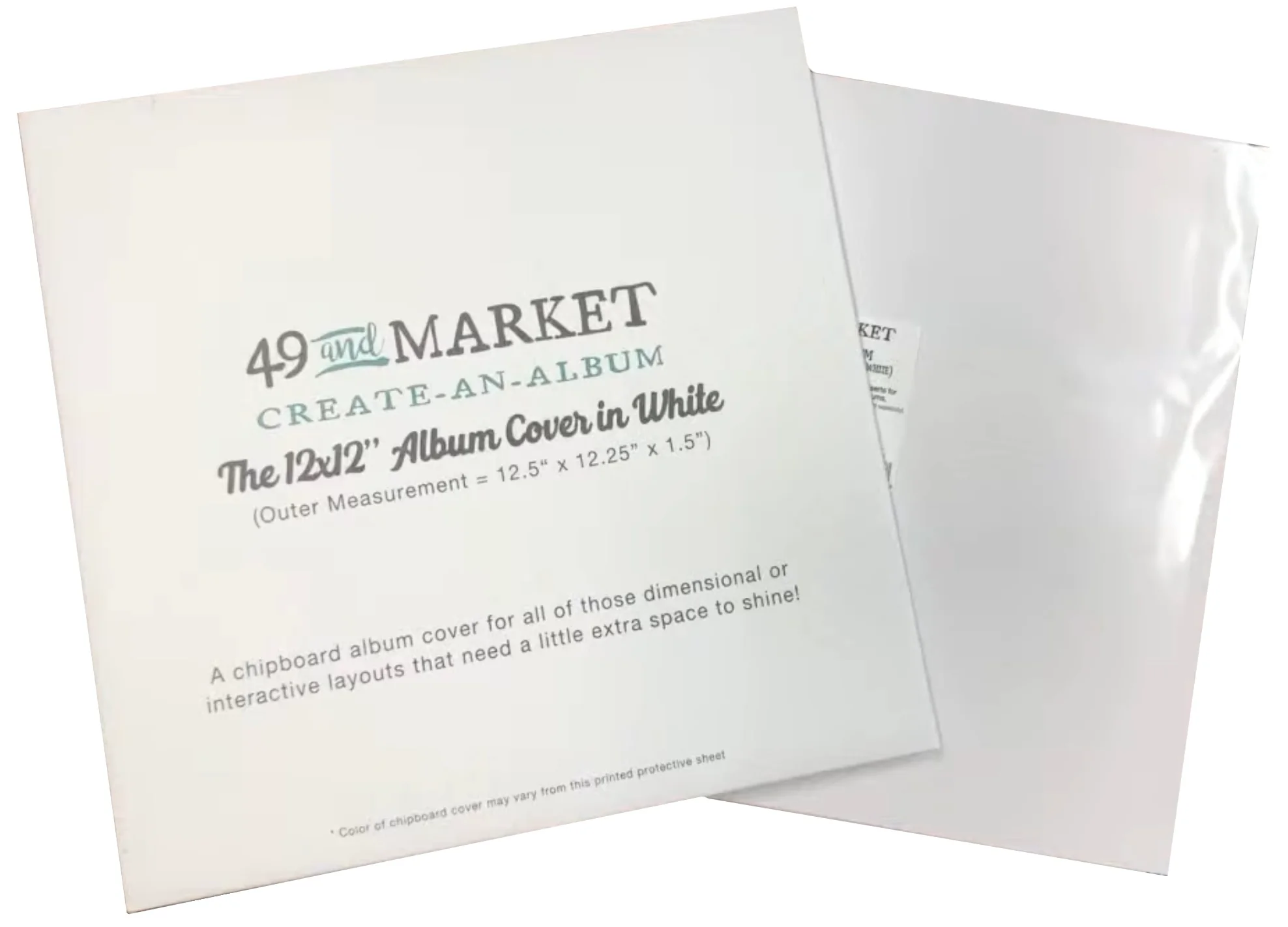 49 and Market Create-An-Album Cover 12” x 12”  + Insert Pages/Flaps - White