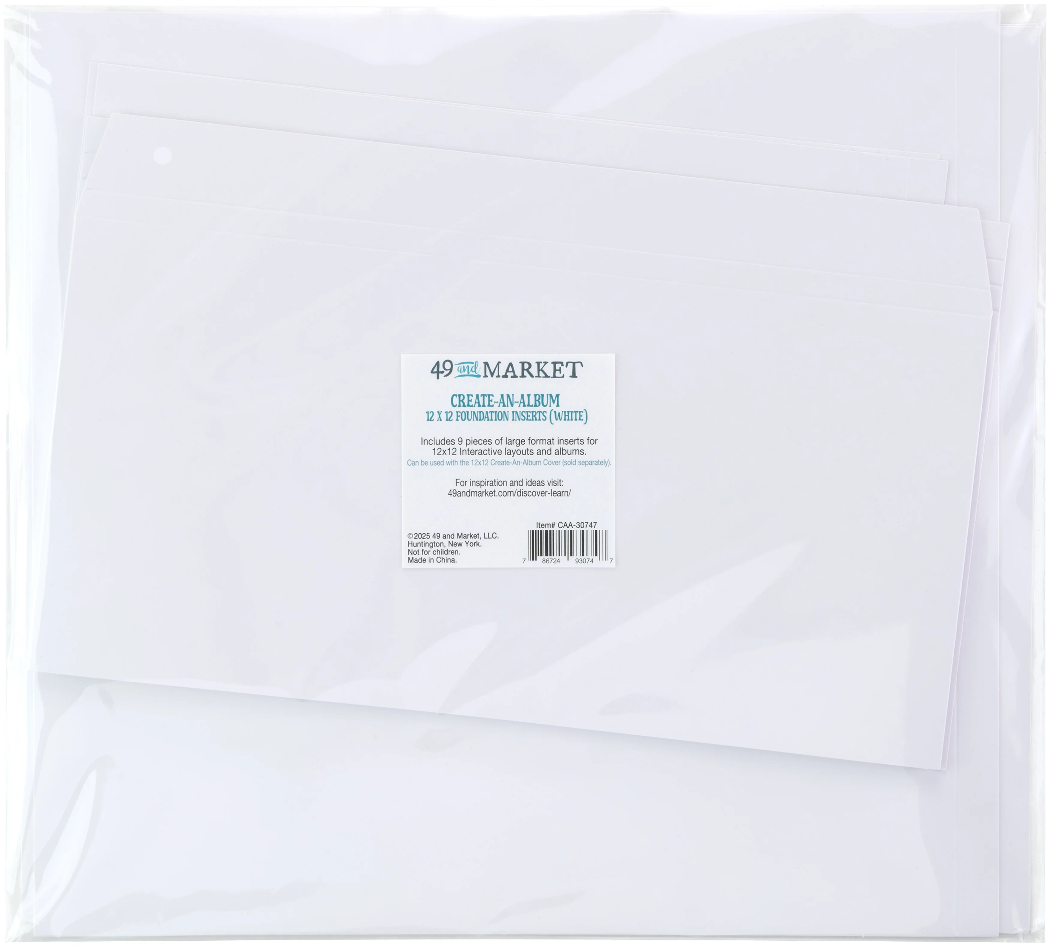 49 and Market Create-An-Album Cover 12” x 12”  + Insert Pages/Flaps - White - Image 3