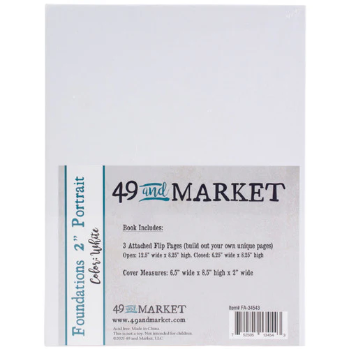 49 and Market Foundations 2" Portrait Album in White - Image 3