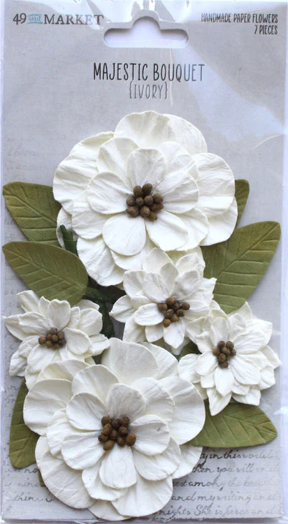 49 and Market Majestic Bouquet Ivory Flowers - Image 3