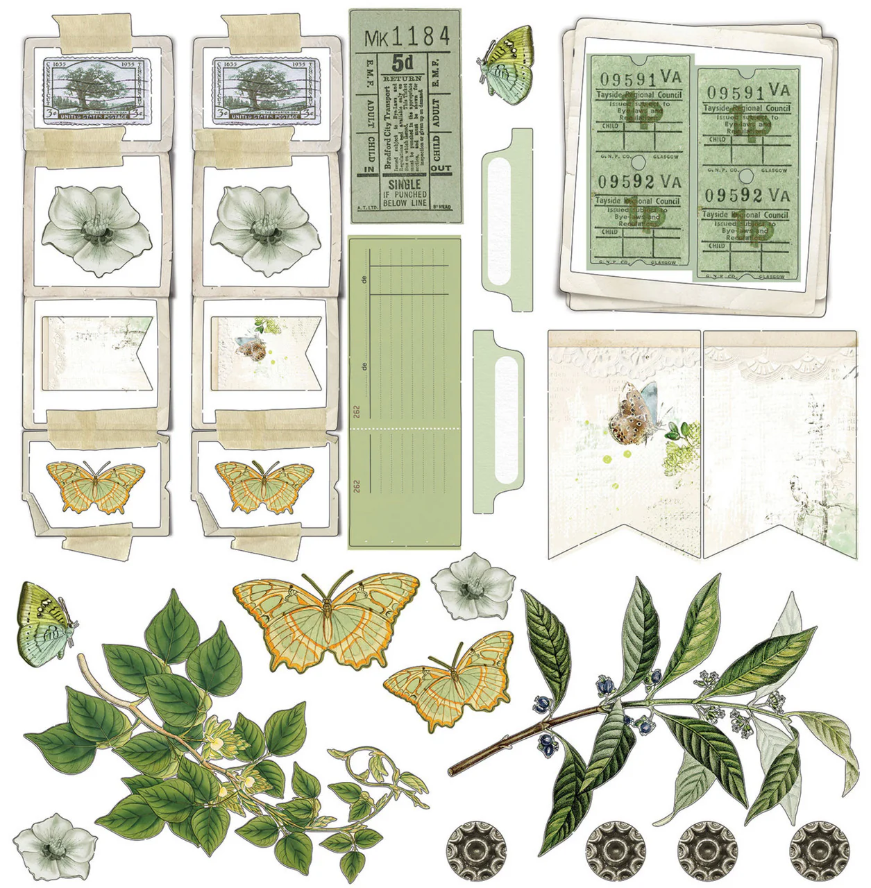 49 and Market Vintage Artistry Sage 12 x 12 Collection Pack - Image 4