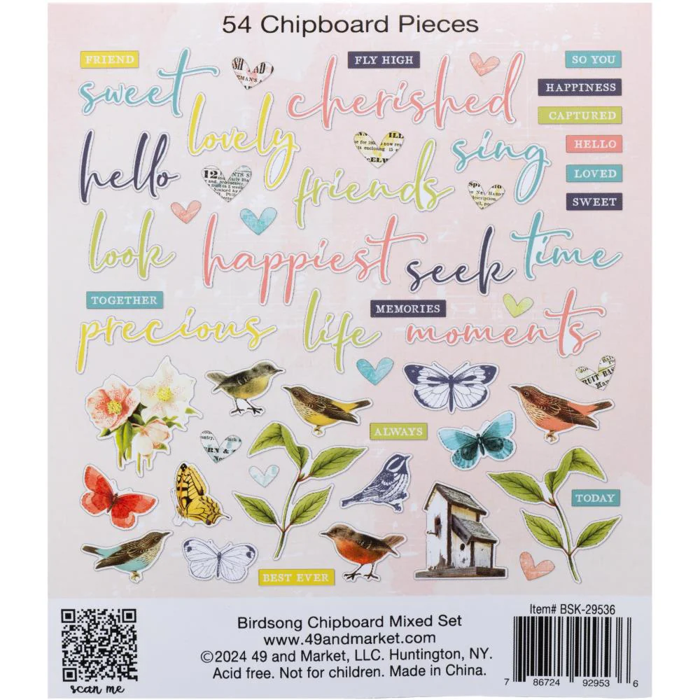 49 & Market Birdsong Chipboard Mixed Set - Image 3