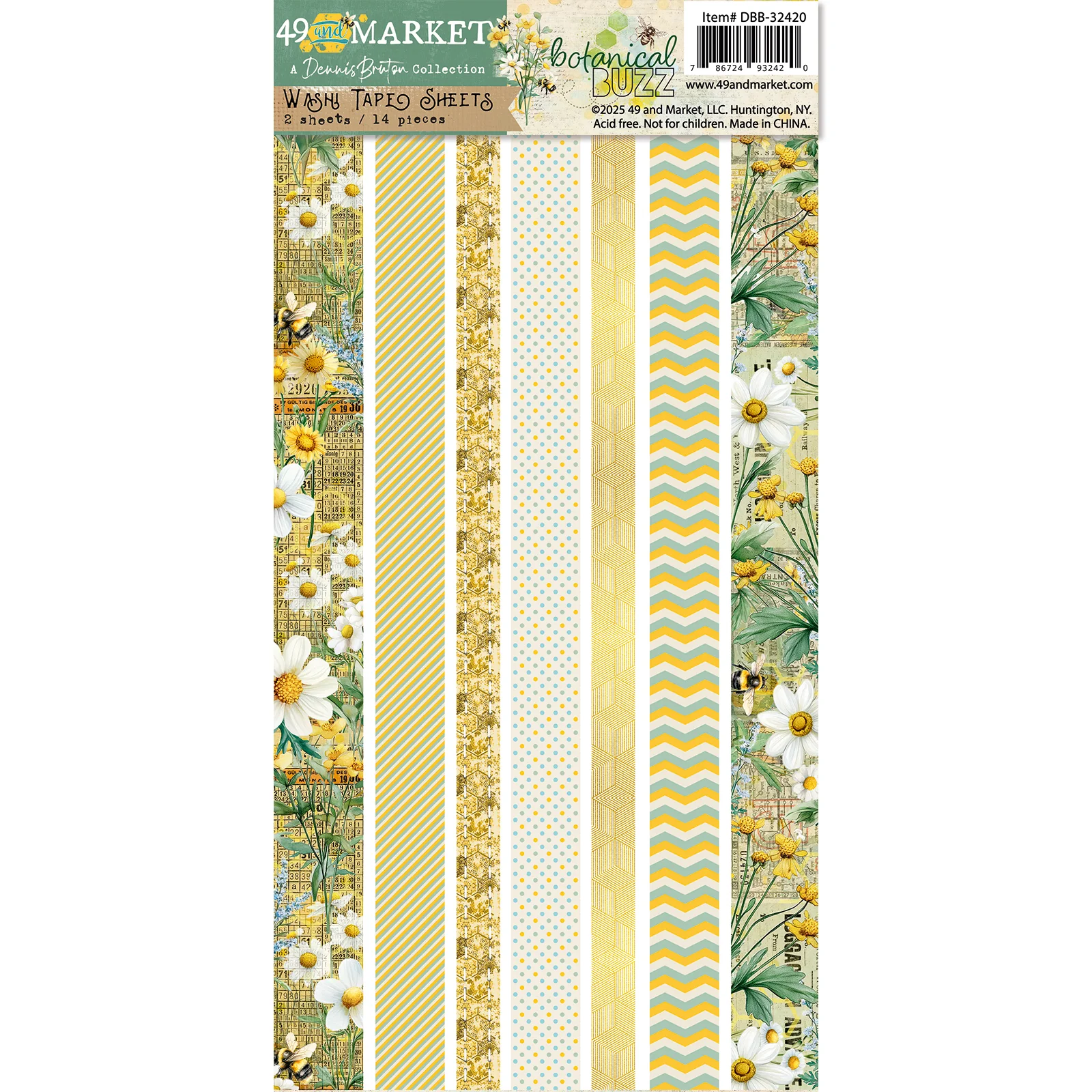 49 & Market Botanical Buzz Washi Tape Sheet Set - Image 2