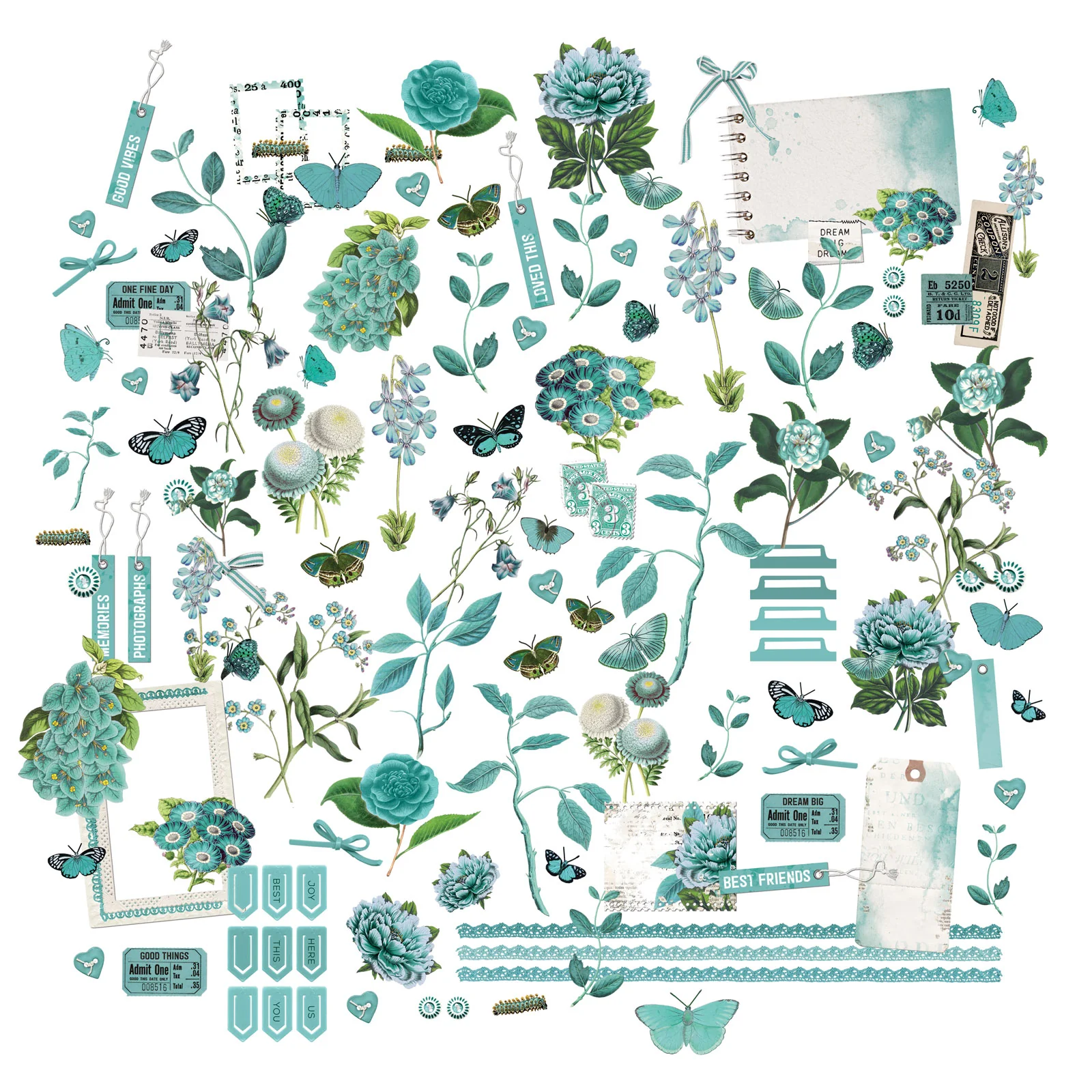 49 & Market Color Swatch Teal Mini Laser Cut Elements - Image 3