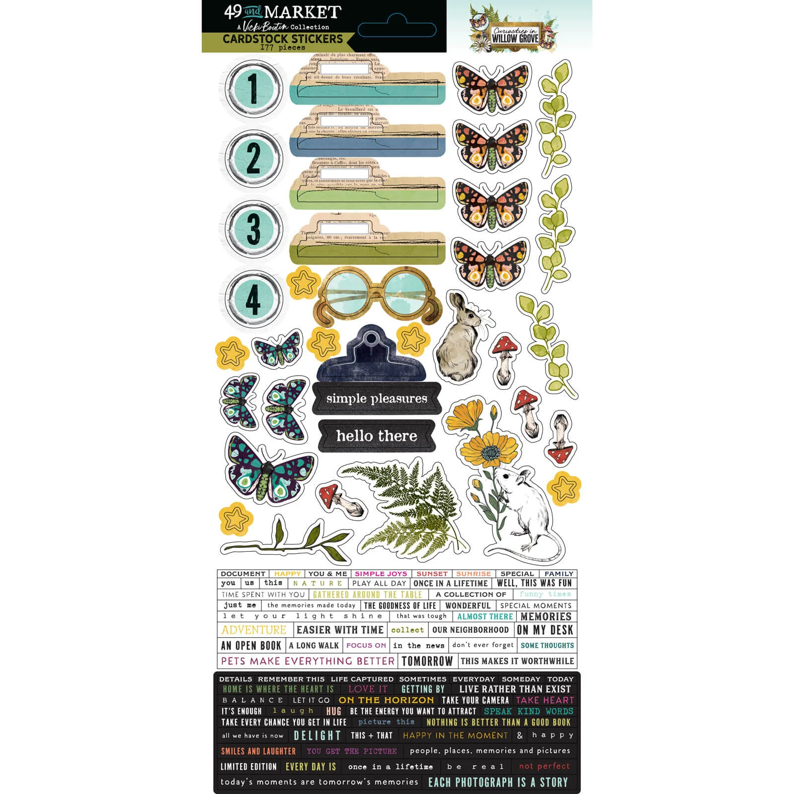49 & Market Curiosities in Willow Grove Cardstock Stickers - Image 2