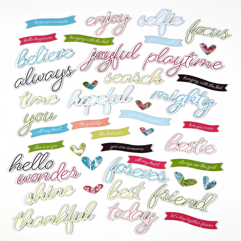 49 & Market Kaleidoscope Chipboard Words - Image 3