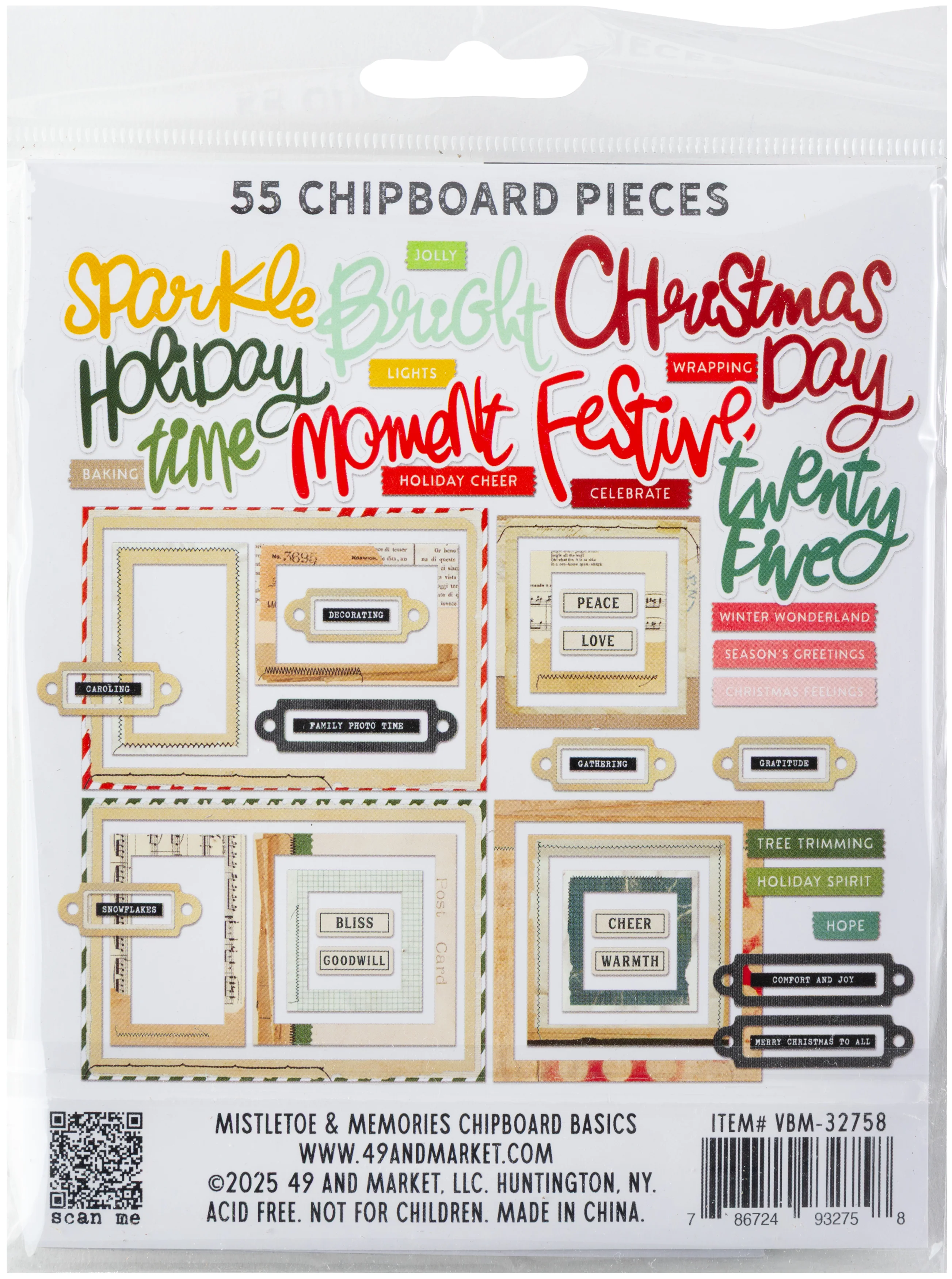 49 & Market Mistletoe and Memories Chipboard Basics - Image 3