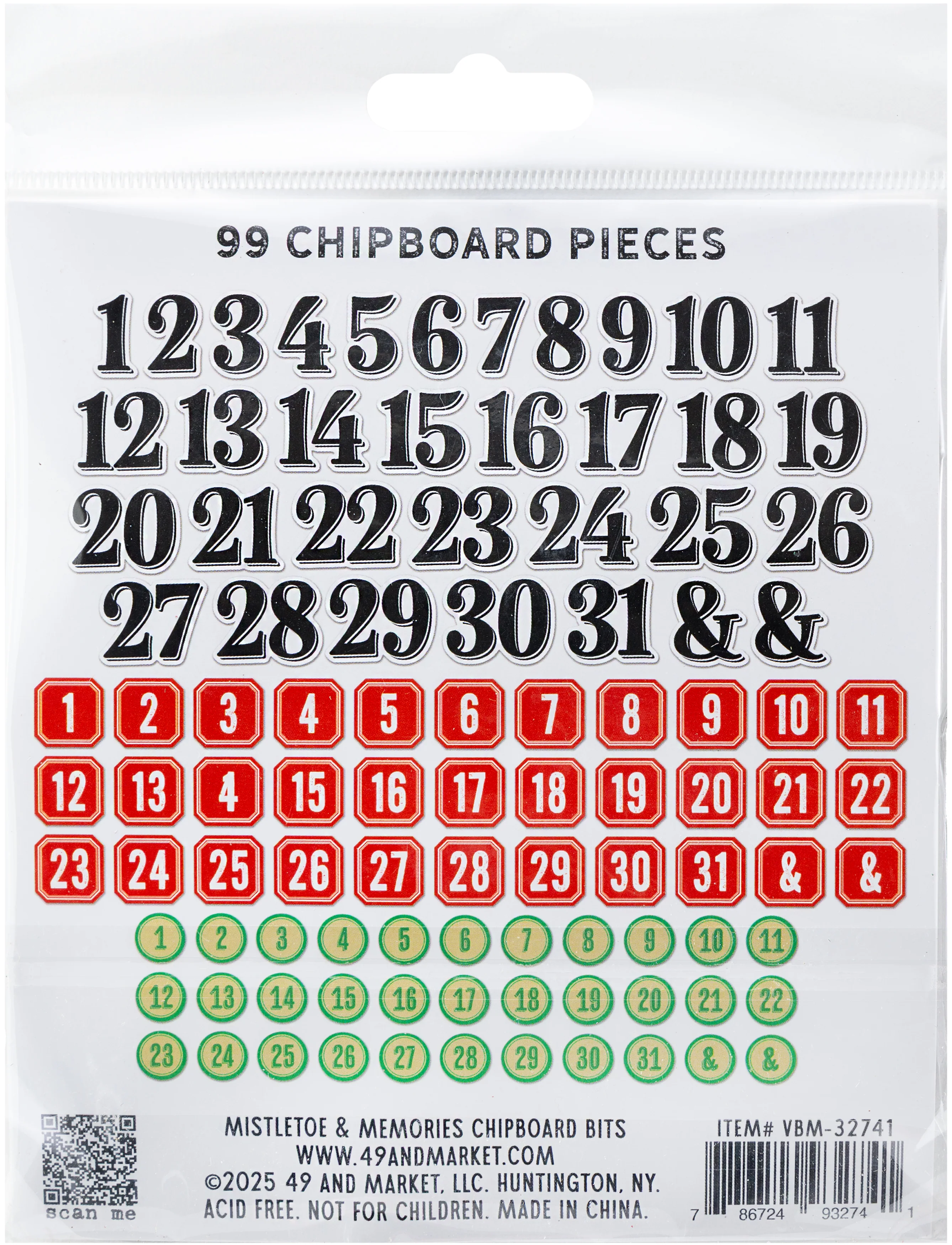 49 & Market Mistletoe and Memories Chipboard Bits - Image 3