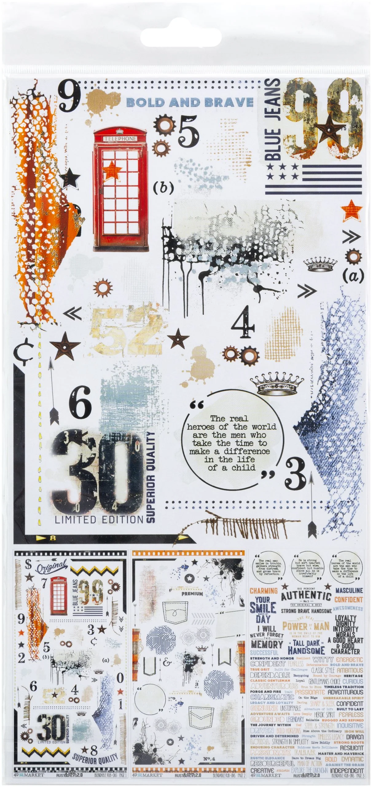 49 & Market Rust & Revs 2.0 Blendable 6 x 12 Rub-On Transfer Set - Image 3