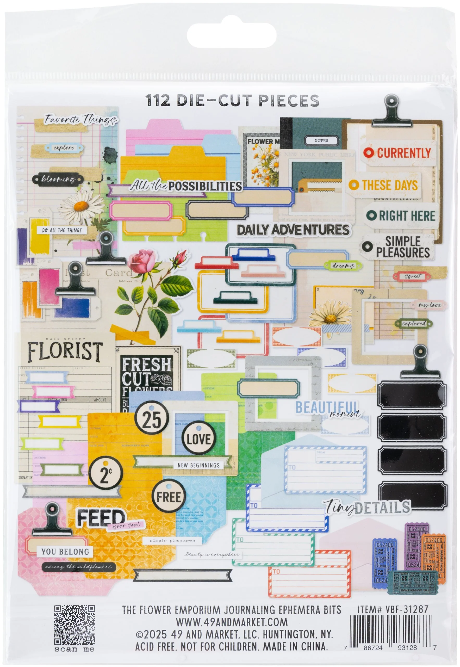 49 & Market The Flower Emporium by Vicki Boutin Journaling Ephemera Bits - Image 4