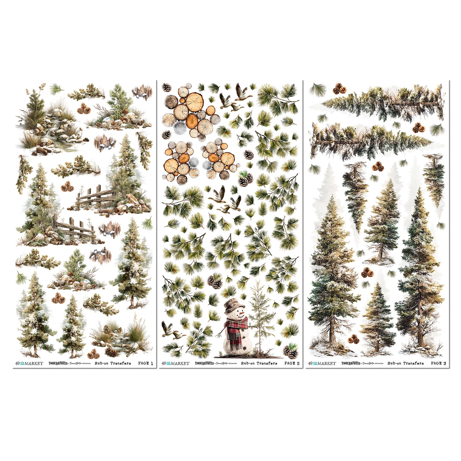 49 & Market Timber & Tweed Blendable 6 x 12 Rub-On Transfer Set - Image 2