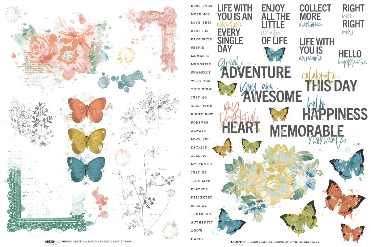 Arden Creative Studio Page Starters 6 x 8 Rub-On Transfer Set - Image 2