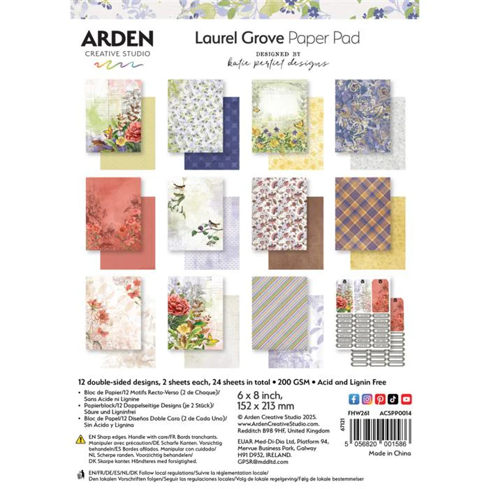 Arden Creative Studio Laurel Grove 6” x 8” Paper Pack