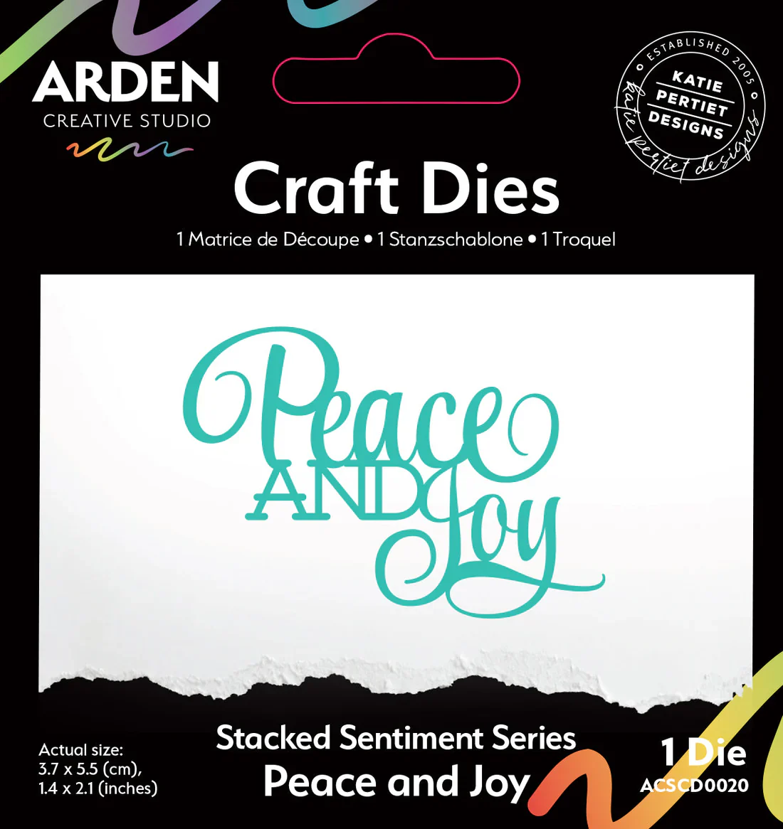 Arden Creative Studio - Stacked Sentiment Series - Peace and Joy Craft Die