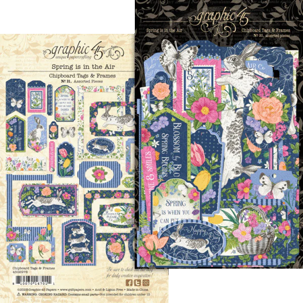 Graphic 45 Spring is in the Air Chipboard Tags & Frames - Image 2