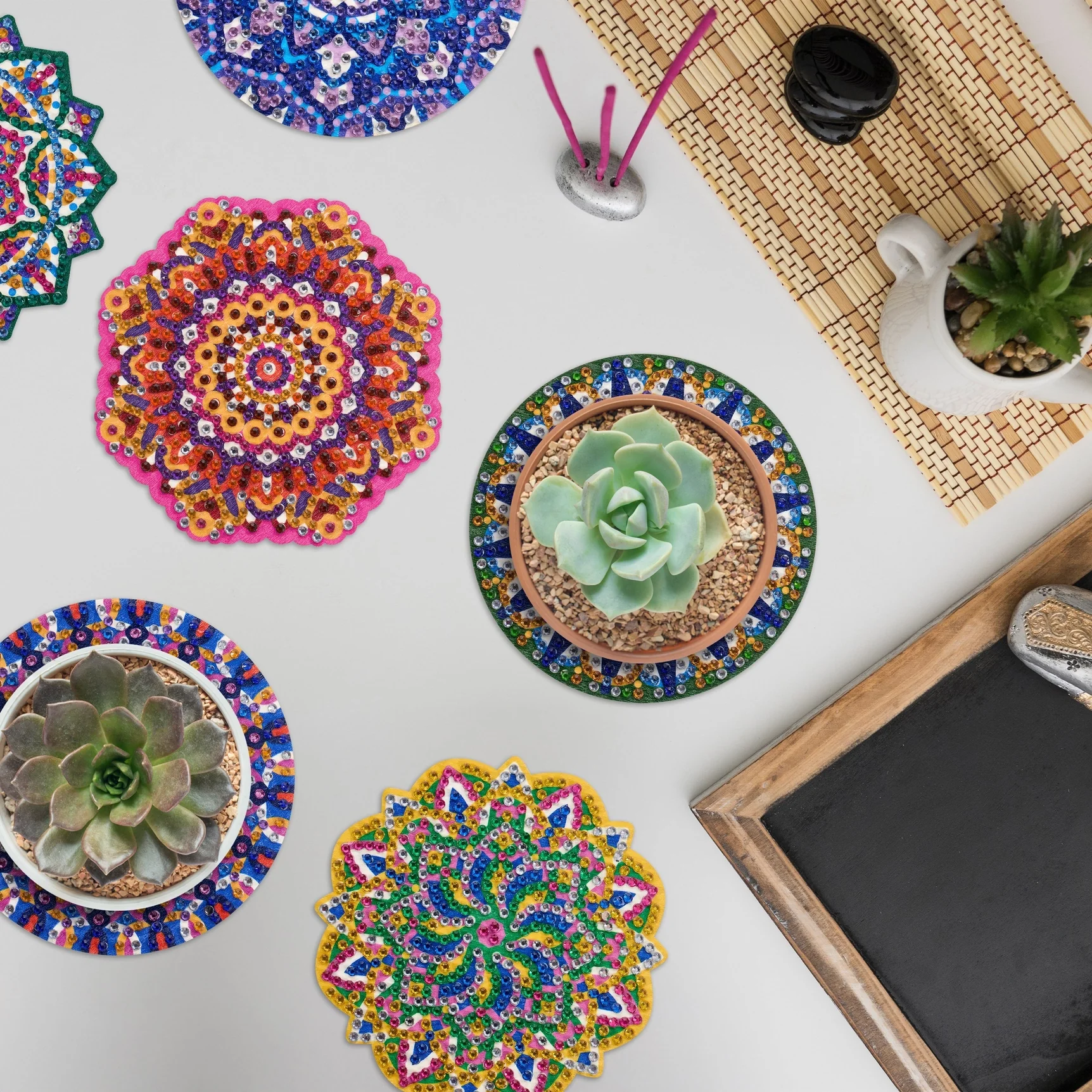 Diamond Art Club Coasters - Mandalas Harmony (6 Pk) - Image 3