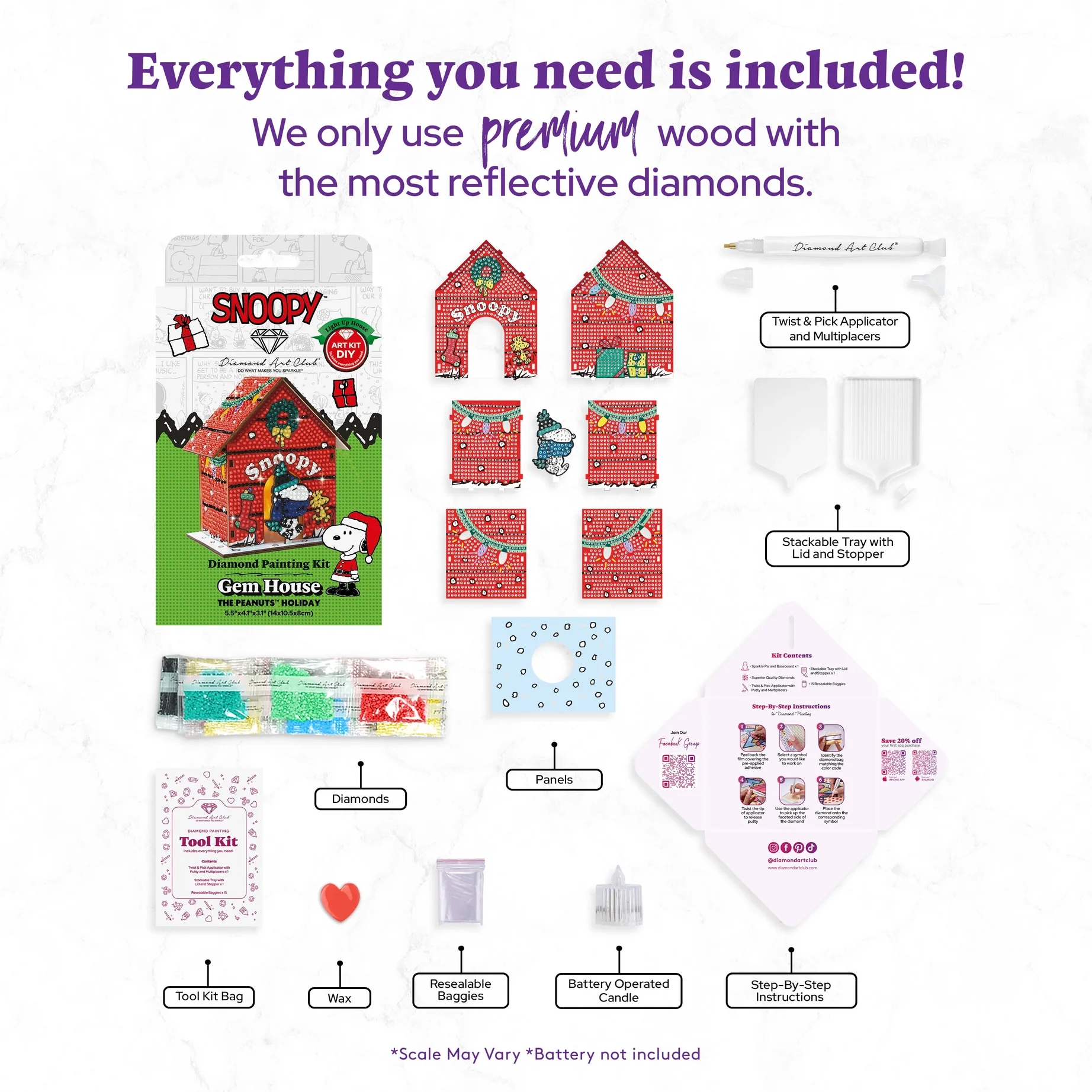 Diamond Art Club LED 3D Gem House - The Peanuts™ Holiday - Image 3
