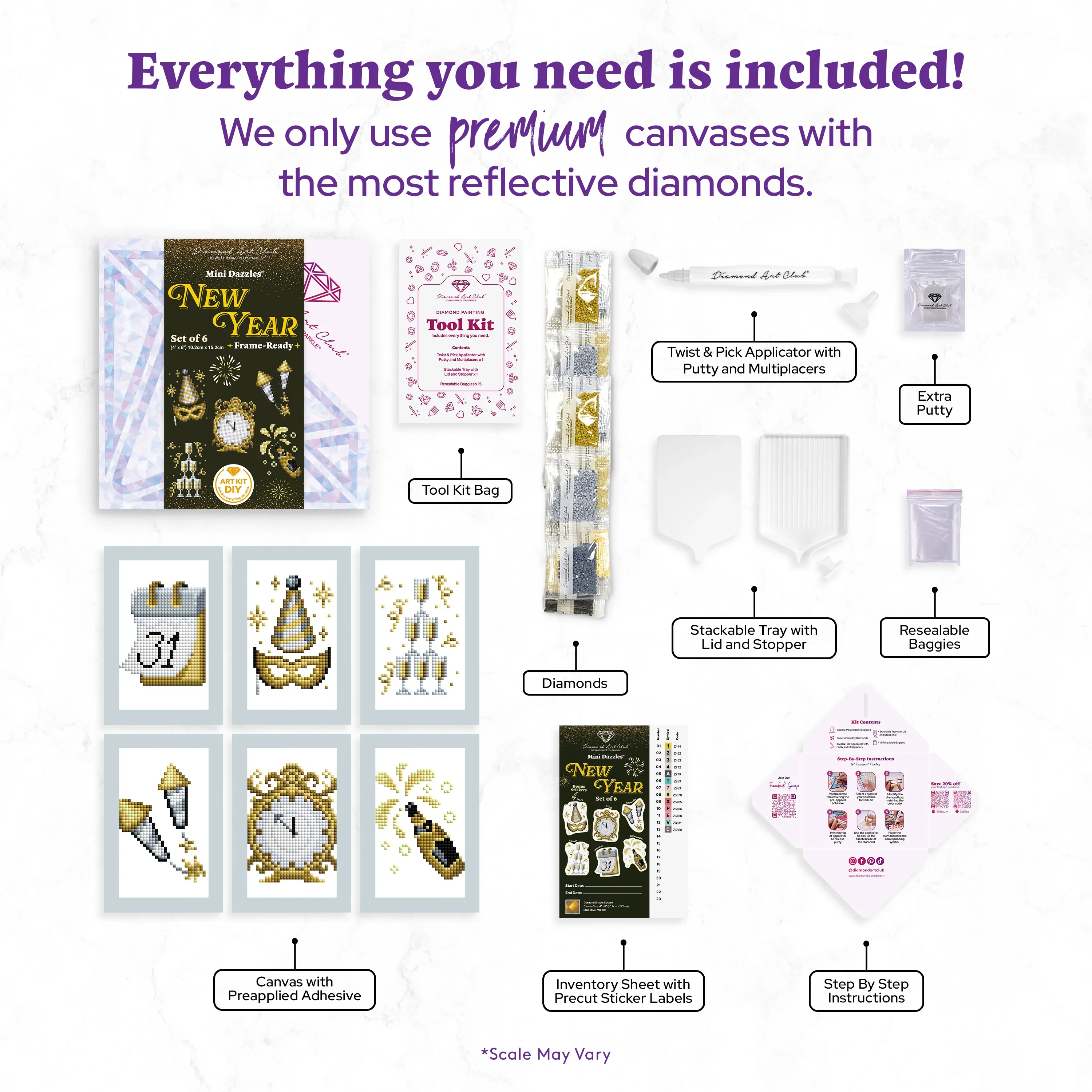 Diamond Art Club Mini Dazzles™ - New Year (6 Pk) - Image 3