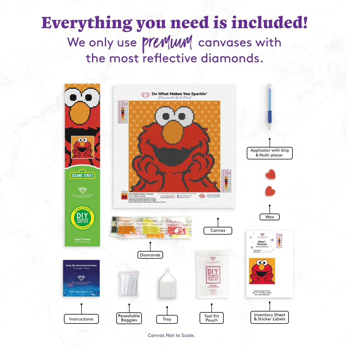 Diamond Art Club Sesame Street Elmo Portrait - Image 5