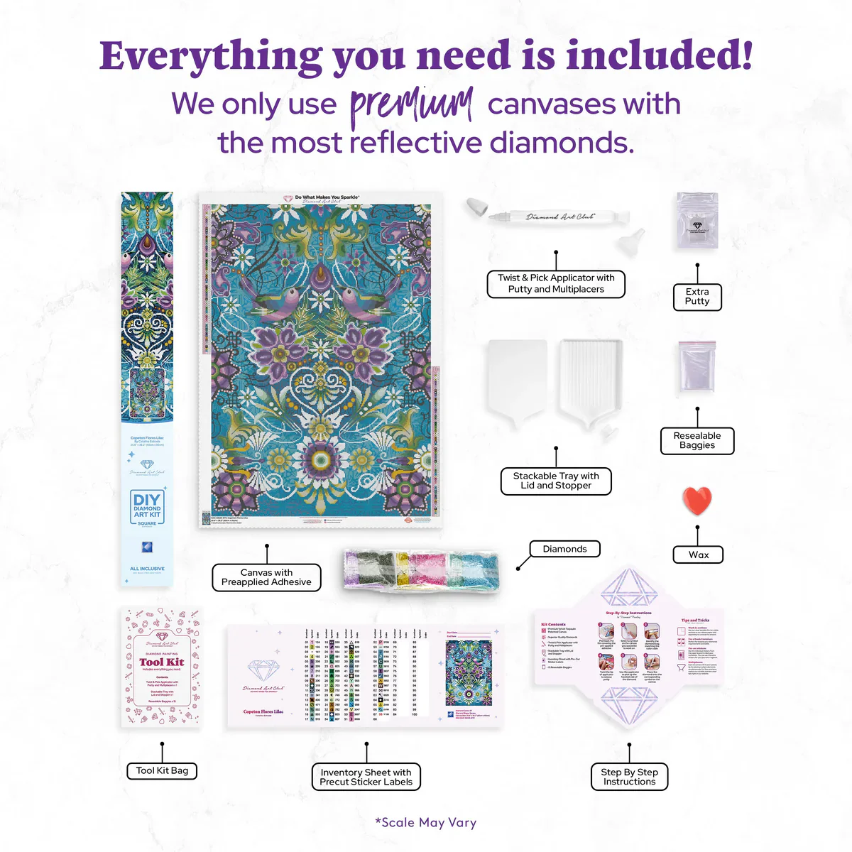 Diamond Art Club SQUARES Copeton Flores Lilac - Image 3