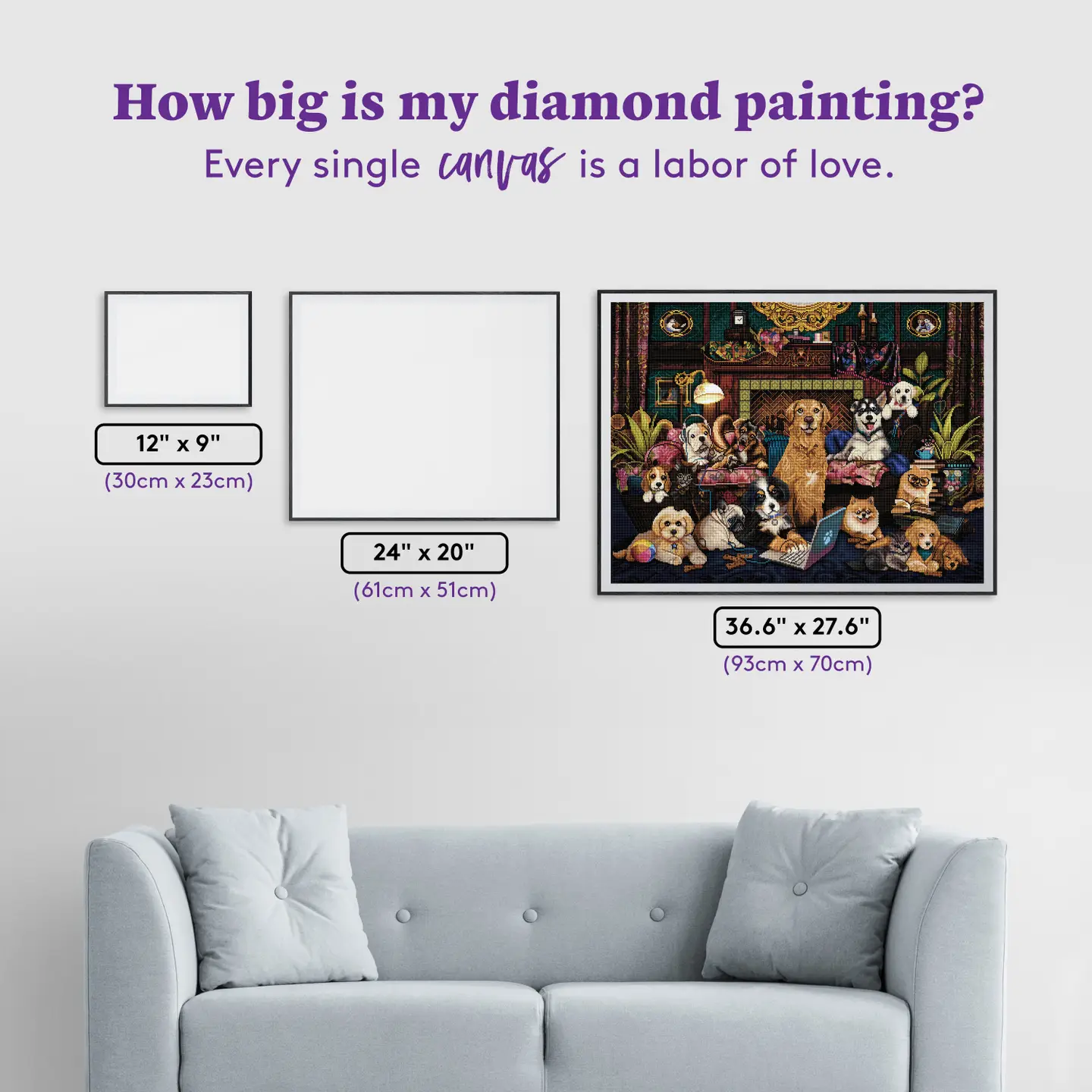 Diamond Art Club SQUARES Woofing From Home - Image 4