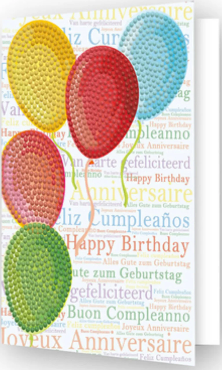 Diamond Dotz Balloons on High Greeting Card