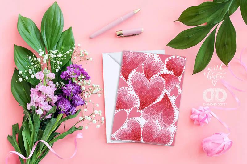 Diamond Dotz Heart Swirl Greeting Card - Image 3
