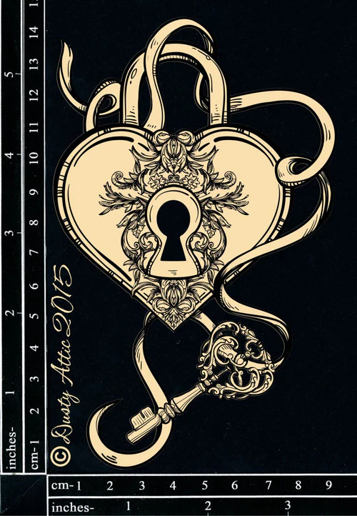 Dusty Attic Entangled Heart Chipboard - Image 2