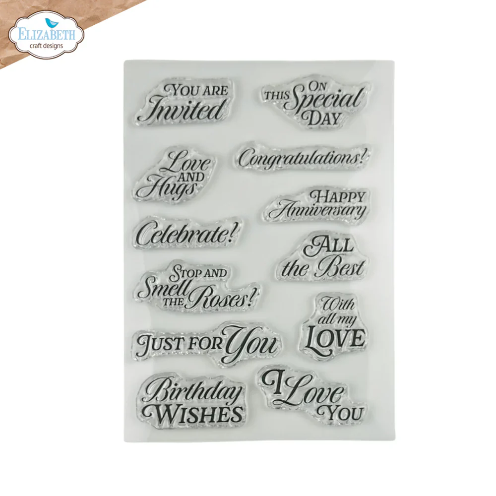 Elizabeth Craft Designs Bohemian Rose Sentiments Stamp Set - Image 2