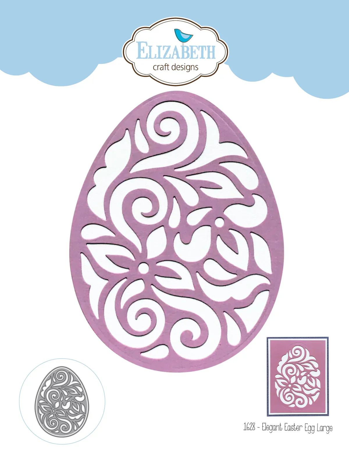 Elizabeth Craft Designs Elegant Easter Eggs Large Metal Die Set