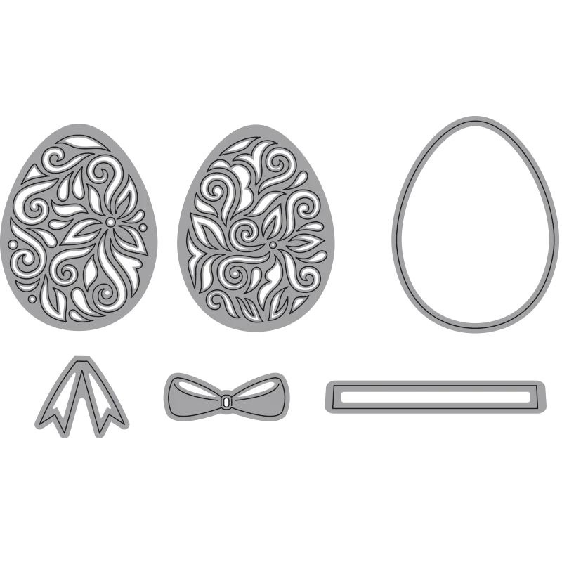 Elizabeth Craft Designs Elegant Easter Eggs Small Metal Die Set - Image 2