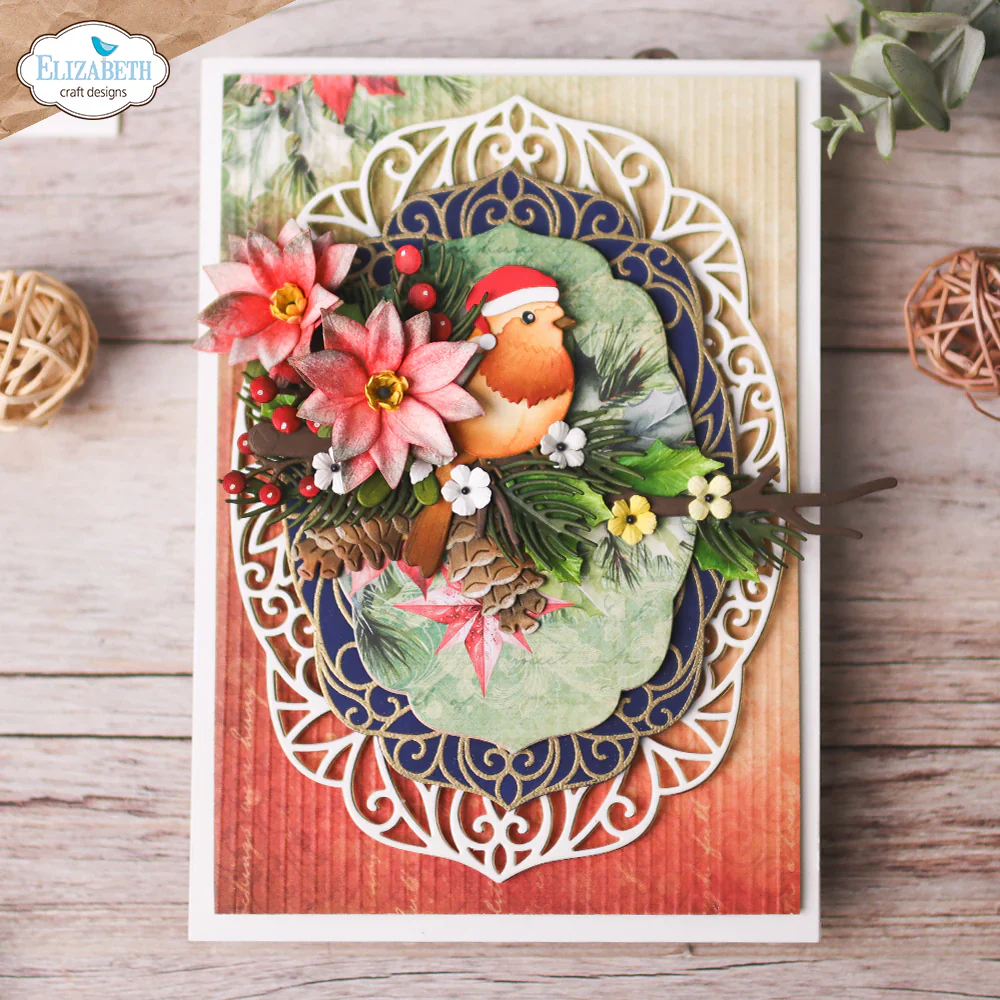 Elizabeth Craft Designs Festive Holly Sentiments Stamp Set - Image 2