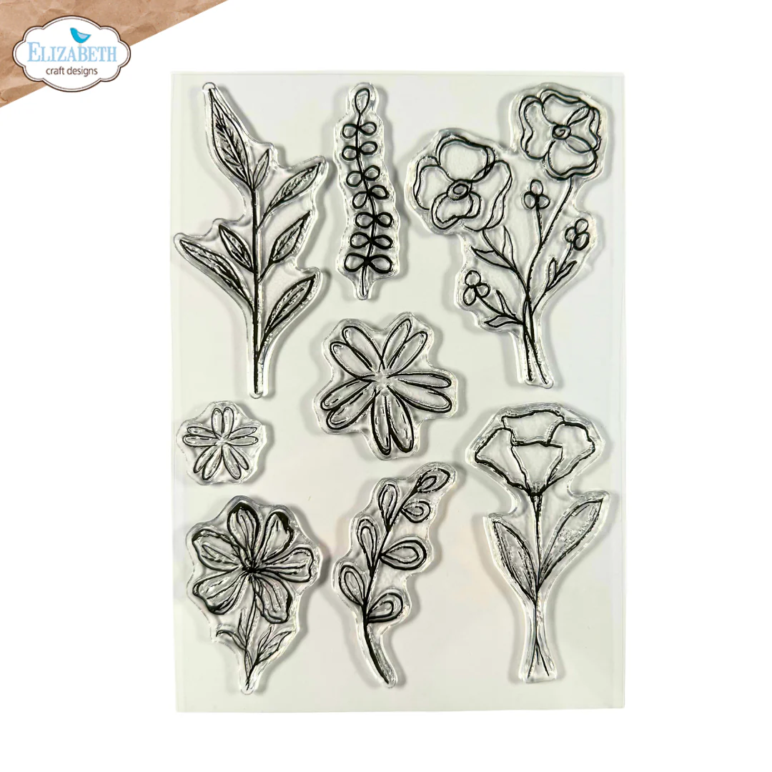 Elizabeth Craft Designs Flower Scribbles Die & Stamp Set - Image 2