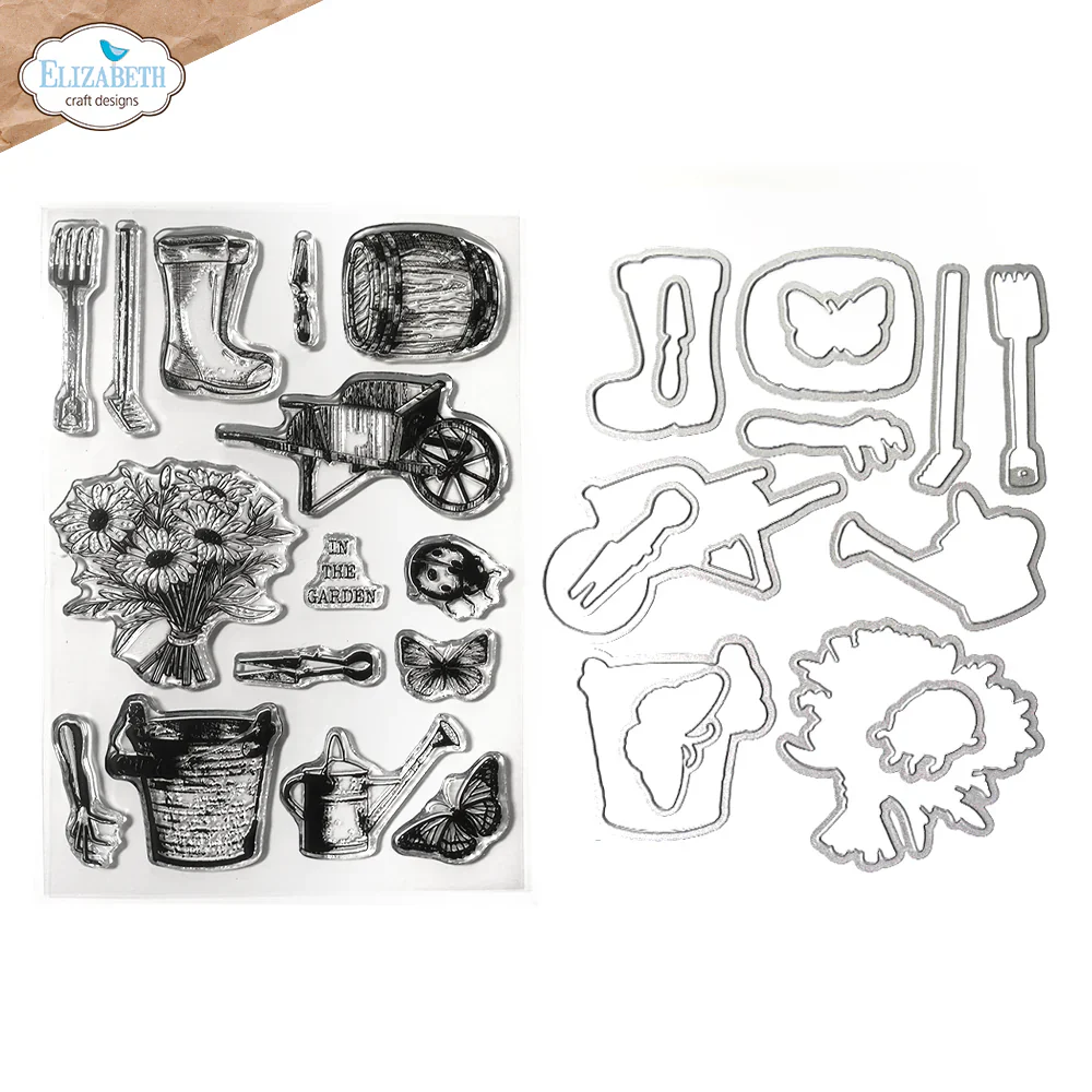 Elizabeth Craft Designs Garden of Love Die & Stamp Set