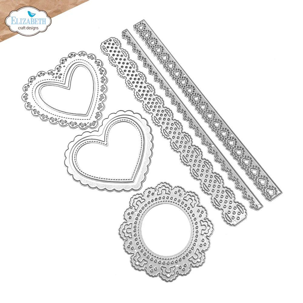 Elizabeth Craft Designs Lace, Heart & Doily Metal Die Set - Image 2