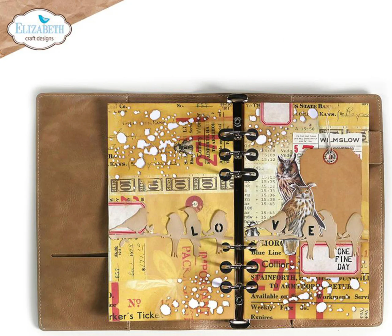 Elizabeth Craft Designs Planner Essentials 38 - Birds on Splatter Page - Image 2