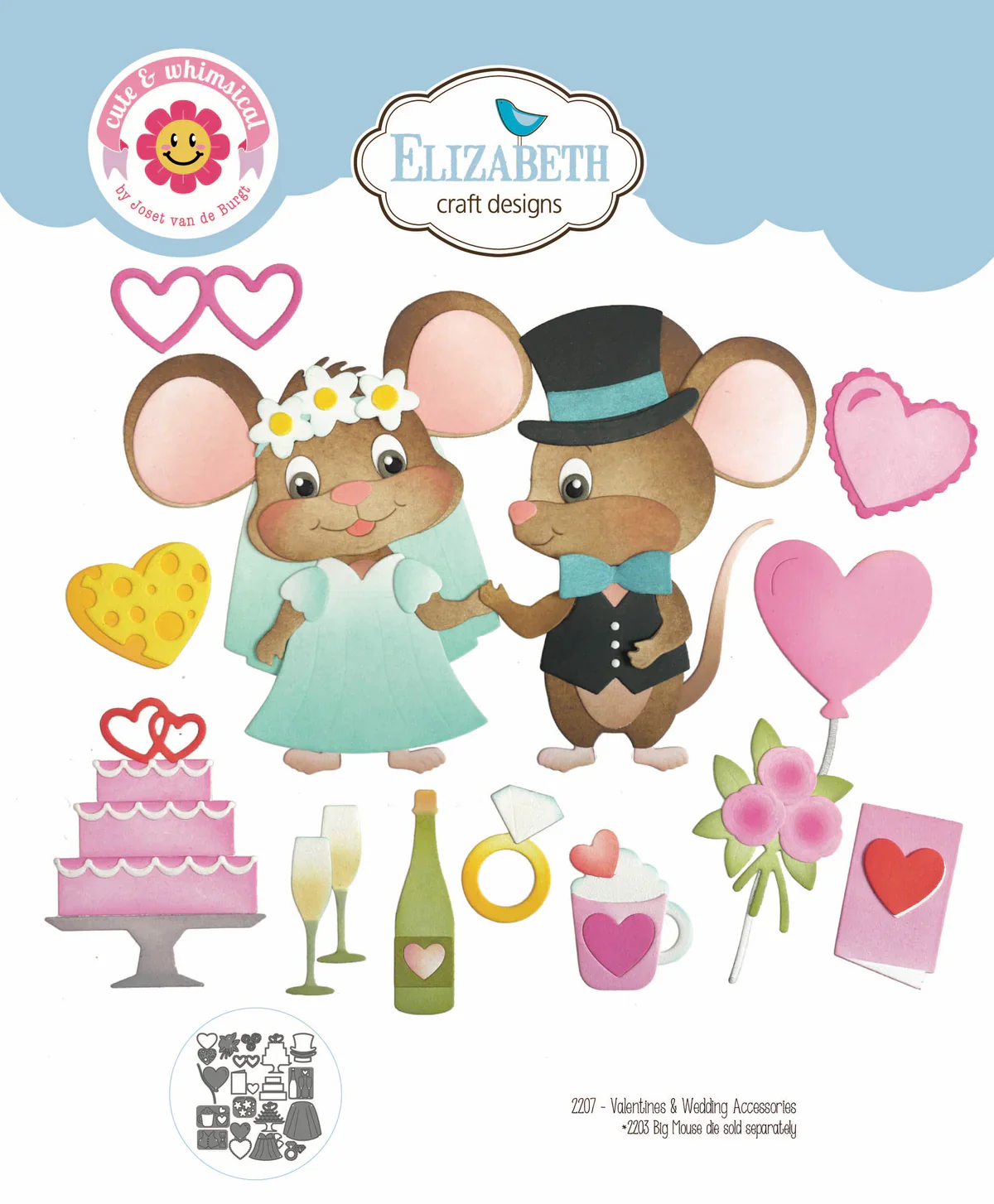 Elizabeth Craft Designs Valentines and Wedding Accessories Metal Die Set