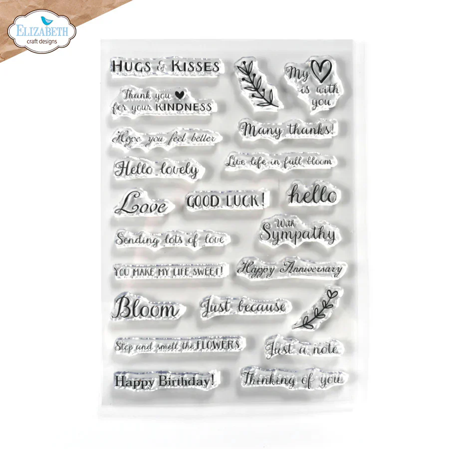 Elizabeth Craft Designs With Love Sentiments Stamp Set