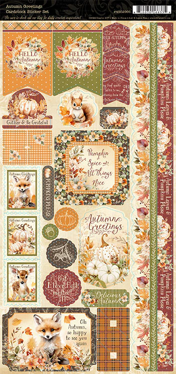 Graphic 45 Autumn Greetings Cardstock Sticker Set - Image 2