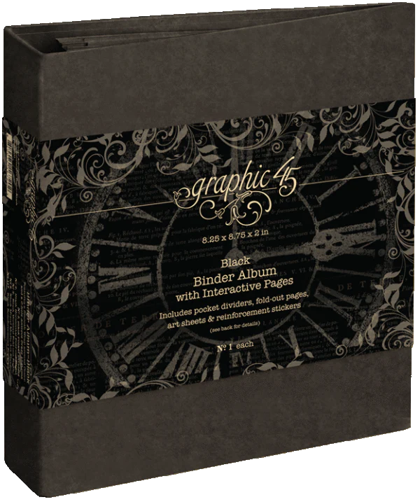 Graphic 45 Binder Album with Interactive Pages - Black - Image 2