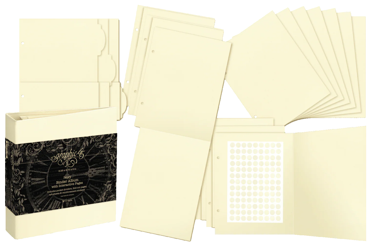 Graphic 45 Binder Album with Interactive Pages - Ivory - Image 4