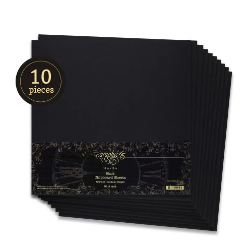 Graphic 45 Black 12” x 12” Chipboard Sheets (10 PK) - Image 4