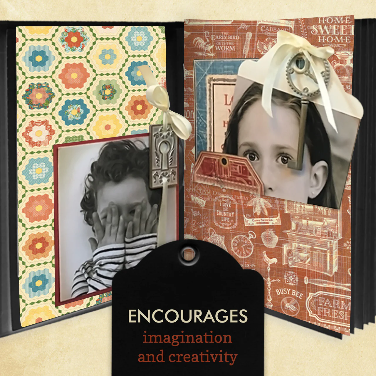 Graphic 45 Black Rectangle Tag & Pocket Album - Image 11