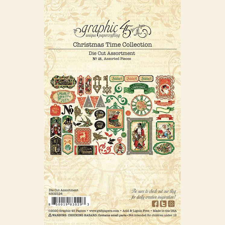 Graphic 45 Christmas Time Die Cut Assortment - Image 4
