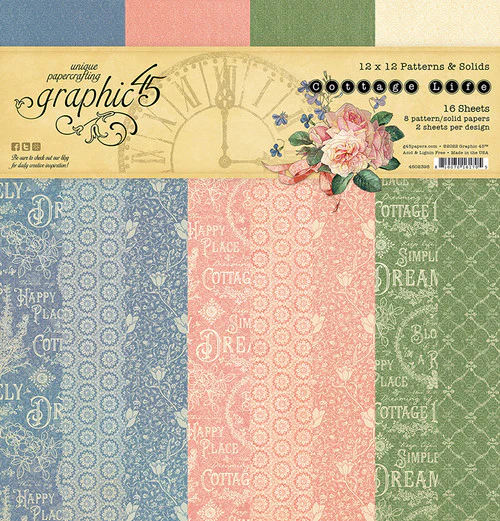 Graphic 45 Cottage Life 12" x 12" Patterns and Solids - Image 10