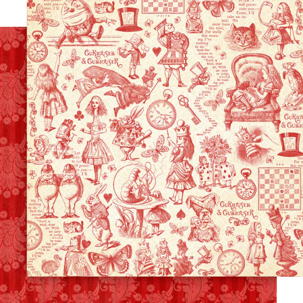 Graphic 45 Curiouser & Curiouser 8” x 8” Collection Pack - Image 6