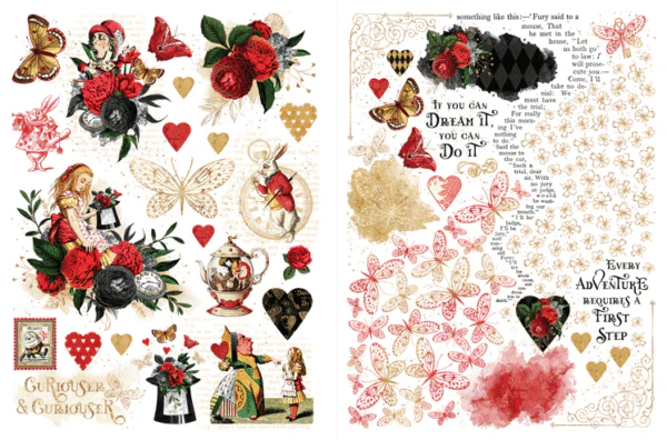 Graphic 45 Curiouser & Curiouser Rub-On Transfer Set - Image 2