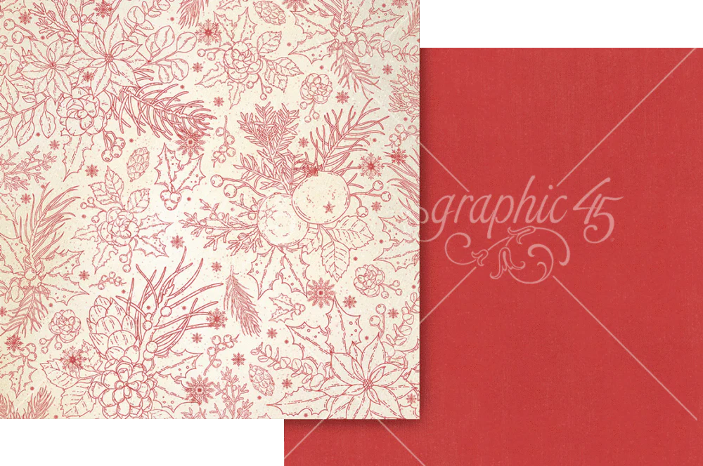 Graphic 45 Deck the Halls 12” x 12” Collection Pack - Image 13