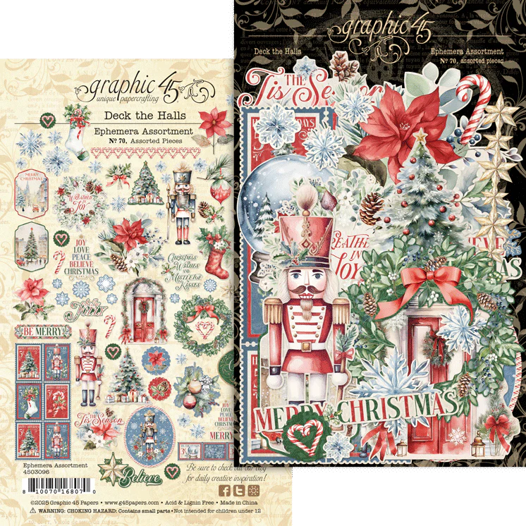 Graphic 45 Deck the Halls Ephemera Assortment - Image 2